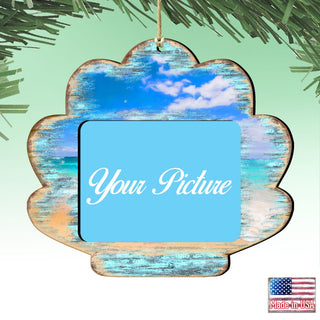 Seashell Coastal Picture Frame Ornaments - Ornament for Photo - Coastal Holiday Decor - 8198549PF