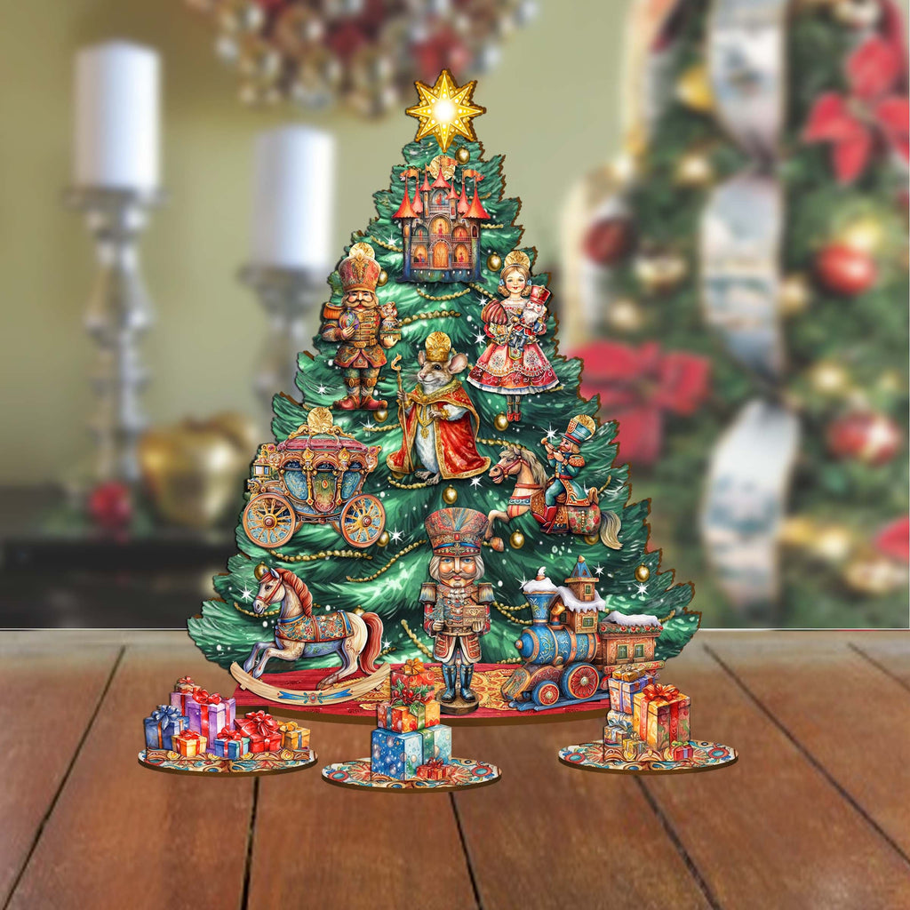 Nutcracker Christmas Tree Eco Wood Set by G.DeBrekht Christmas Decor - 8091501