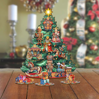 Nutcracker Christmas Tree Eco Wood Set by G.DeBrekht Christmas Decor - 8091501