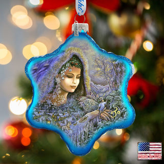 Winter Goddess Glass Ornament by Josephine Wall - Christmas Decor - 754-401-JW