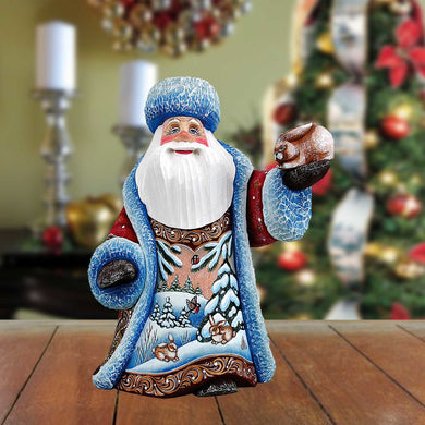 Bunny Friends Santa Hand-Painted WOODCARVED Masterpiece by G. DeBrekht - Wildlife Holiday Decor - 821024 *** PRE-ORDER - Handmade Just for You! ***