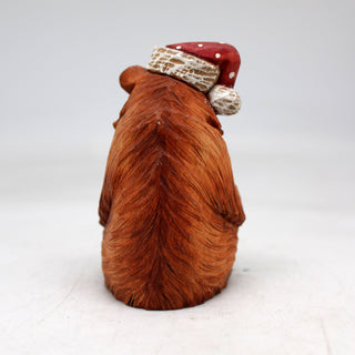 One-of-a-Kind Bear with Candy WOODCARVED Figurine 4x2.5x2