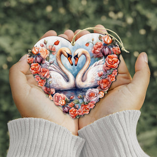 Swans Love Wooden Ornaments by G. DeBrekht Love Kids Family Decor - 8611038
