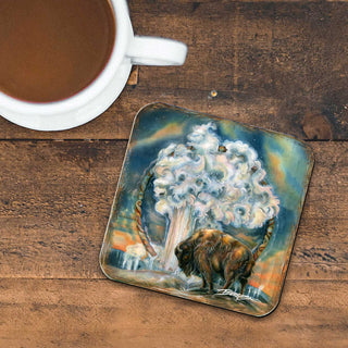 Wild Spirit of Nature Wooden Cork Coasters Gift Set of 4 by J. Bergsma - Wildlife Decor - 8199467C-S4
