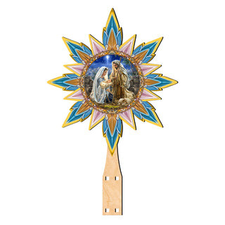 Glory to God Star Tree Topper Wooden Decor by D. Gelsinger - Nativity Holiday Decor - 89517-DG