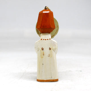One-of-a-Kind - Priest WOODCARVED Ornament 3x1x0.5 by G.DeBrekht - Unique Handcrafted and Hand-Painted Collectible