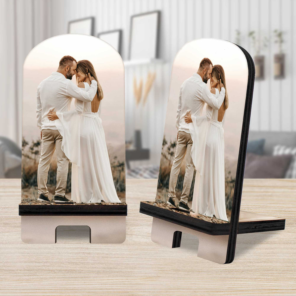 Photo Personalized Cell Phone Stand Custom Wood Stand Mobile Tablet Holder Charging Station Organizer - 892015P