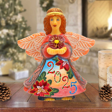 2025 Dated Prosperity Angel Gift Giver Handcrafted Christmas Figurine - G. DeBrekht - Nativity Holiday Decor - 516651-D25