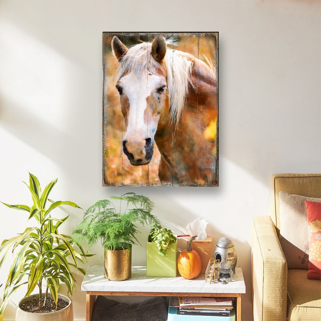 Horsehead Art Wooden Wall Art by Nature Wonders - Nature Wildlife Decor - 95374B