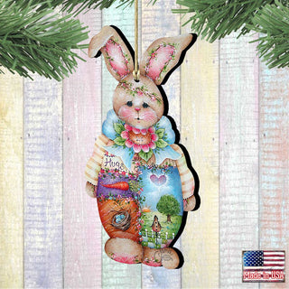 Bella Bunny Wooden Ornaments Easter by Jamie Mills-Price - Easter Spring Decor - 8457601