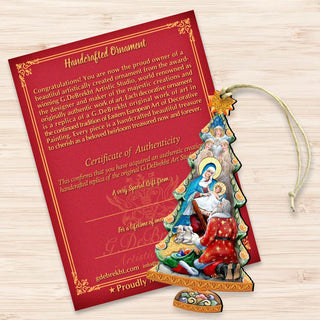 Adoration Nativity Tree Wooden Ornaments by G. DeBrekht - Nativity Holiday Decor - 8128833