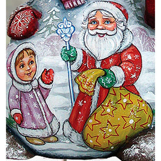 Snowman with Santa Hand-Painted WOODCARVED Masterpiece by G. DeBrekht - Christmas Santa Snowman Decor - 8215892 *** PRE-ORDER - Handmade Just for You! ***