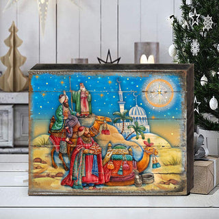 Three Kings Nativity Wooden Wall Art by G. DeBrekht - Nativity Holiday Decor - 8173853B