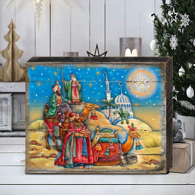 Three Kings Nativity Wooden Wall Art by G. DeBrekht - Nativity Holiday Decor - 8173853B