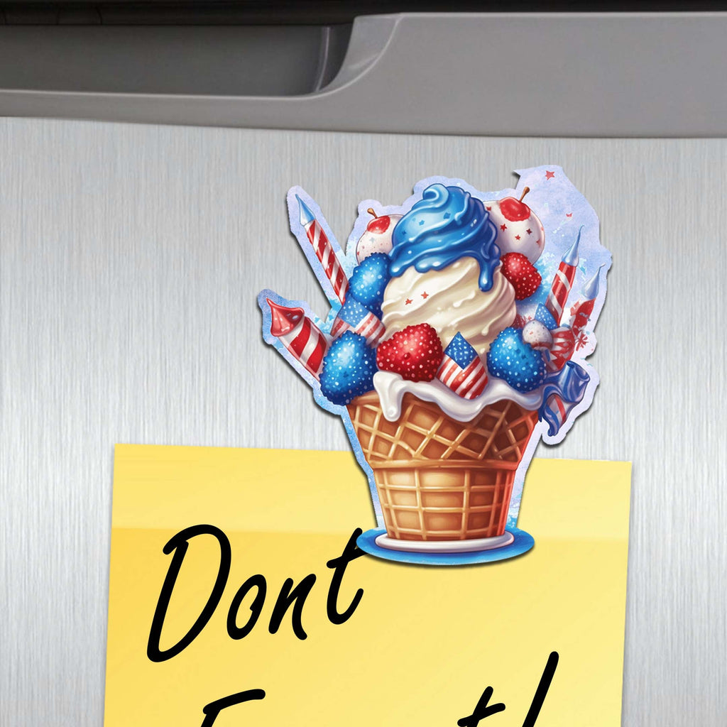 American Farmhouse Decorative Eco Wood Magnets Set of 6 by G. Debrekht - Patriotic Decor - 8090001G-S6