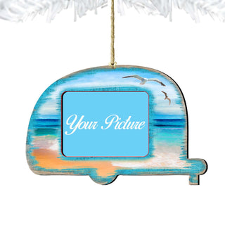 Camper Coastal Picture Frame Ornaments - Ornament for Photo - Coastal Holiday Decor - 8198431-3PF