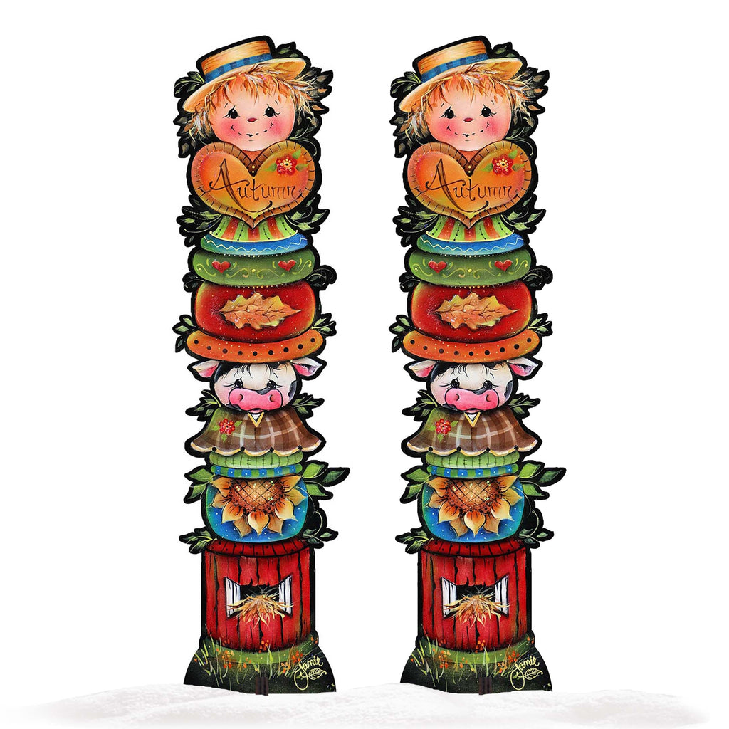 For the Love of Autumn Set of 2 Walkway Greeters Outdoor Decor by Jamie Mills-Price - Halloween Thanksgiving Decor - 8457804F-S2