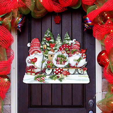 Christmas Gnome Holiday Door Decoration by Susan Winget - Christmas Decor - 8471109H-SW