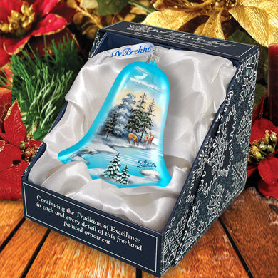 a christmas ornament in a box on a table