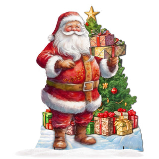 Celebrate with Santa: Santa with Gifts Outdoor Decor by G. Debrekht - Christmas Santa Snowman Decor - 8611094F