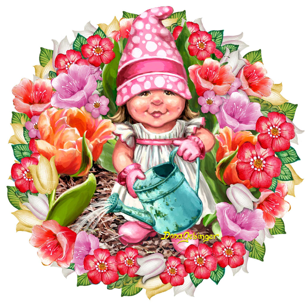 Spring Wreath Blossom Gnome Door Decor by D. Gelsinger - Christmas Decor - 8461055H-DG