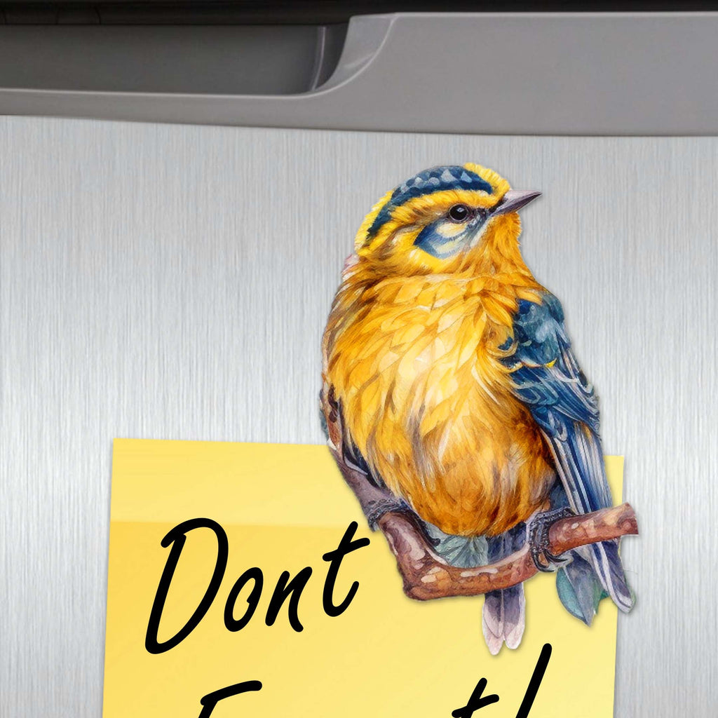 Winter Birds Decorative Eco Wood Magnets Set of 6 by G. Debrekht - Christmas Decor - 8090005G-S6