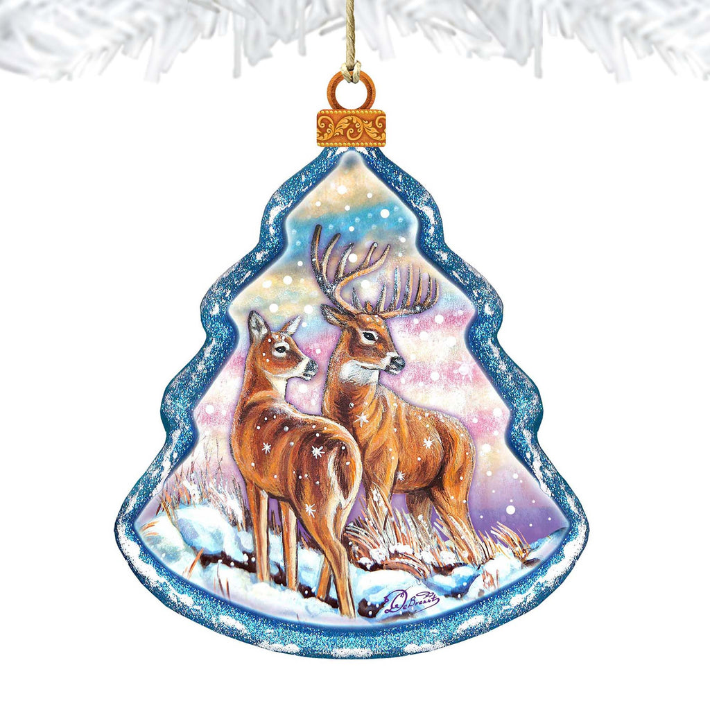 Reindeer Tree Wooden Ornaments by G. DeBrekht - Wildlife Holiday Decor - 8176229