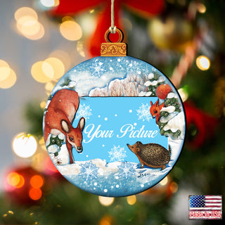 Christmas Ball Picture Frame Ornaments - Ornament for Photo - Christmas Santa Snowman Decor - 8173412PF