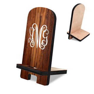 Personalized Cell Phone Stand 3-Letters Monogram Wood Stand Mobile Tablet Holder Charging Station Organizer - 892012P
