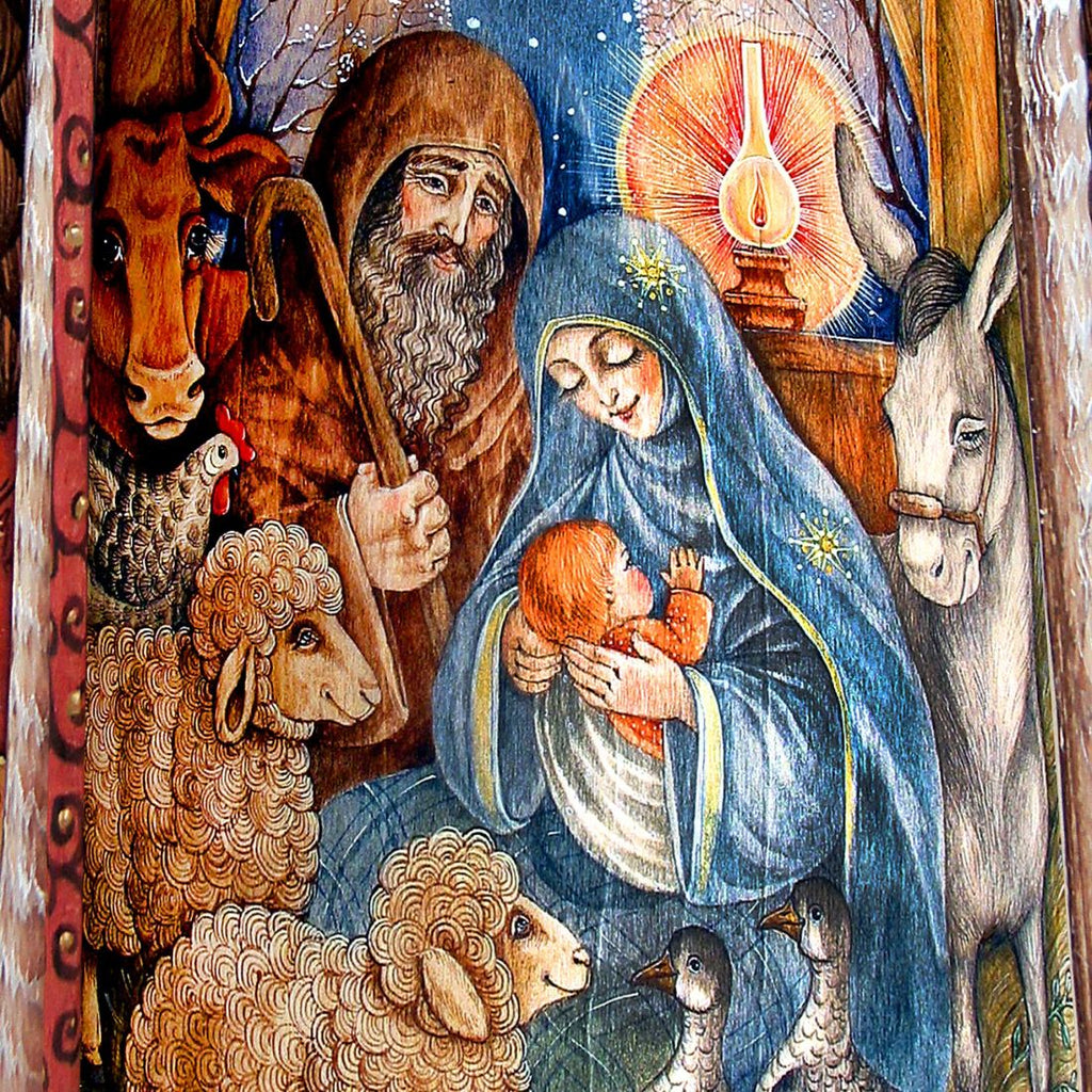 Nativity Santa Hand-Painted WOODCARVED Masterpiece by G. DeBrekht - Nativity Holiday Decor - 215624-2