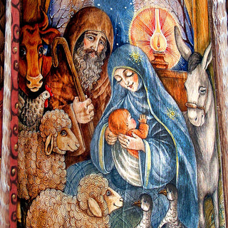 Nativity Santa Hand-Painted WOODCARVED Masterpiece by G. DeBrekht - Nativity Holiday Decor - 215624-2