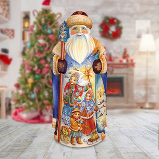 Winter Bazaar Santa Hand-Painted WOODCARVED Masterpiece by G. DeBrekht - Christmas Decor - 241151 *** PRE-ORDER - Handmade Just for You! ***