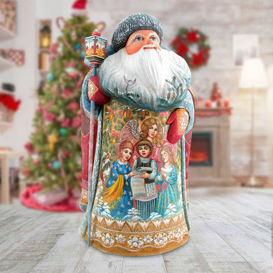 Christmas Carol Santa Hand-Painted WOODCARVED Masterpiece by G. DeBrekht - Nativity Holiday Decor - L2918132