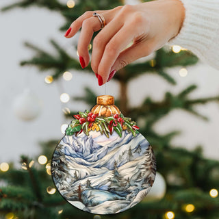 Beauty in Alaska's Snowy Peaks Wooden Ornaments by G.Debrekht - Wildlife Holiday Decor - 870036