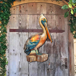 Coastal Pelican Outdoor Door Decor by G. DeBrekht - Coastal Holiday Decor - 8652801H