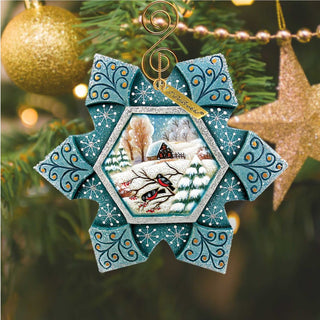 Robin Snowfall Sculpted Hand-Painted Christmas Ornament by G. DeBrekht - Wildlife Holiday Decor - 6102170