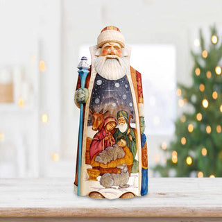 Nativity Merchant Santa Hand-Painted WOODCARVED Masterpiece by G. DeBrekht - Nativity Holiday Decor - 214521 *** PRE-ORDER - Handmade Just for You! ***
