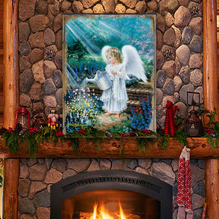 An Angel's Gift Wooden Wall Art by D. Gelsinger - Nativity Holiday Decor - 95661B-9708
