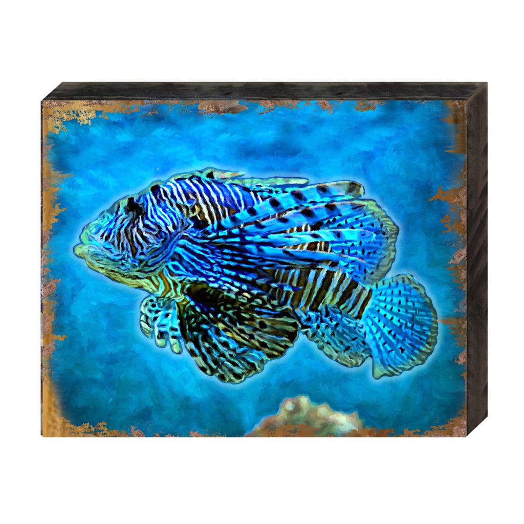 Lionfish Wooden Coastal Wall Art by Nature Wonders - Coastal Sea-Life Decor - 95256B