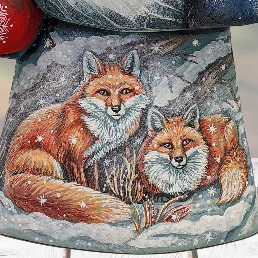 Resting Foxes Hand-Painted WOODCARVED Masterpiece by G. DeBrekht - Wildlife Holiday Decor - 821508-10 *** PRE-ORDER - Handmade Just for You! ***