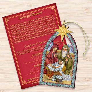 Nativity Manger Star Wooden Ornaments by G. DeBrekht - Nativity Holiday Decor - 8121301