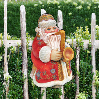 Jazzman Santa Christmas Door Decor by G. DeBrekht - Christmas Santa Snowman Decor - 8116211H
