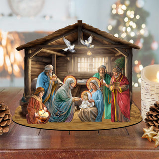 Nativity Scene Decorative Village Eco Wood Set by G. Debrekht Nativity Holiday Decor - 852763