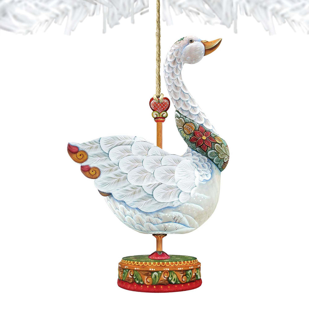 Carousel Goose Christmas Wooden Ornaments by G. DeBrekht - Carousel Holiday Decor - 8114039