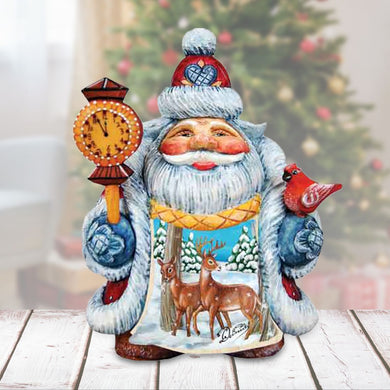 Deerest Friend Santa Handcrafted Christmas Figurine - G. DeBrekht - Christmas Santa Snowman Decor - 533431