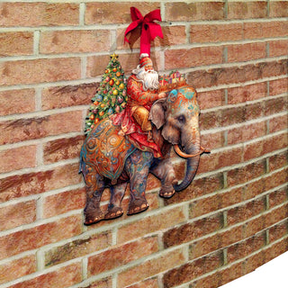 Santa on Elephant Holiday Door Decor by G. Debrekht - Christmas Decor - 8611043-2H