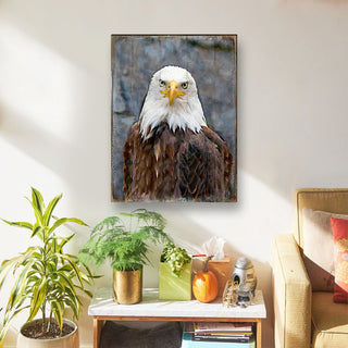 Eagle Portrait Art Wooden Wall Art by Nature Wonders - Nature Wildlife Decor - 95296B