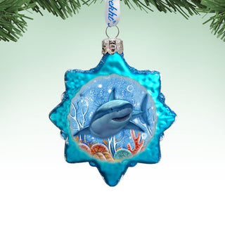 Shark Mercury Glass Ornament by G. DeBrekht - Coastal Holiday Decor - 777379
