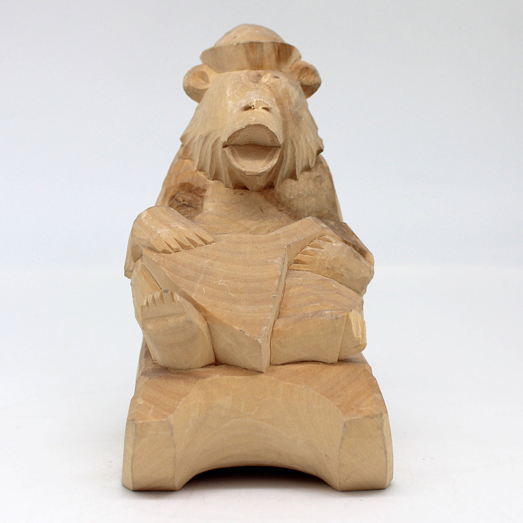 One-of-a-Kind The Bear with Balalaika Wood Carved Figurine 6