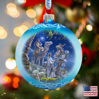 Let Us Adore Him Glass Ornament by D. Gelsinger - Nativity Holiday Decor - 71159-1839